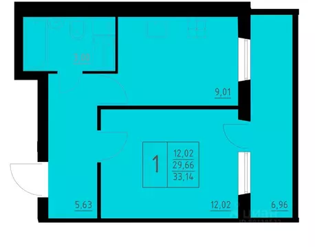 1-к кв. Пермский край, Пермь Домостроительный мкр,  (33.14 м)