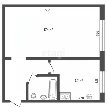 1-к кв. Омская область, Омск ул. Суровцева, 55 (31.4 м)