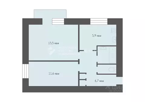 2-к кв. Рязанская область, Рязань Высоковольтная ул., 25А (43.8 м)