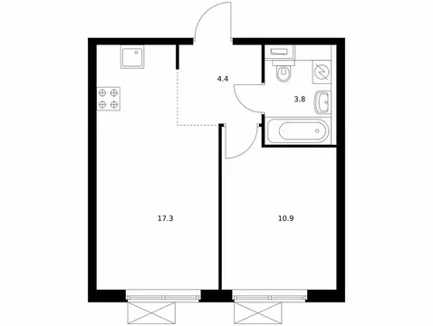 1-комнатная квартира: Москва, Новоостаповская улица, 7к2 (35.5 м)