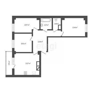 3-к кв. Тюменская область, Тюменский муниципальный округ, д. Патрушева ...