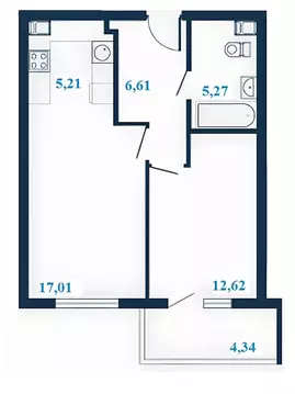 2-к кв. Волгоградская область, Волгоград ул. Клары Цеткин, 1А (48.89 ...