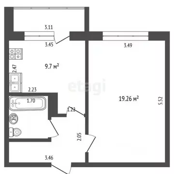 1-к кв. Мордовия, Саранск ул. Косарева, 119 (39.0 м)