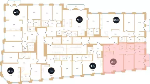 2-комнатная квартира: Уфа, жилой комплекс Зорге Премьер (94.98 м)