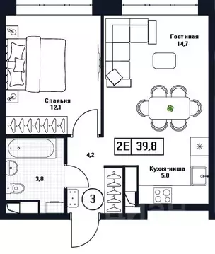 1-к кв. Московская область, Пушкино Пушкино Град жилой комплекс, к3 ...