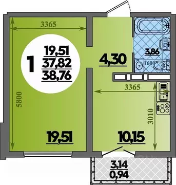 1-к кв. Краснодарский край, Новороссийск Город у Моря жилой комплекс ...