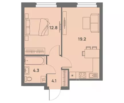 2-к кв. Пермский край, Пермь Трамвайная ул., 27 (40.4 м)
