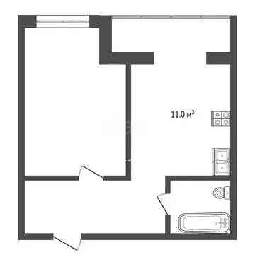 1-комнатная квартира: Тюмень, улица Дружбы, 75 (38.5 м)