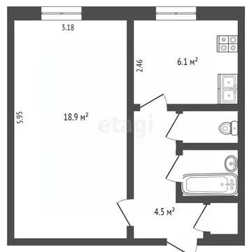 1-к кв. Московская область, Дедовск г. Истра муниципальный округ, ул. ...