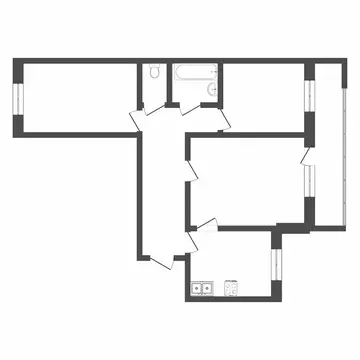 3-комнатная квартира: Тюмень, Широтная улица, 159 (60.2 м)