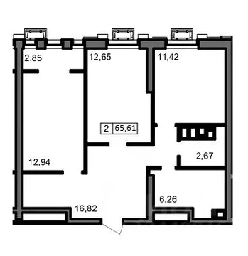 2-к кв. Волгоградская область, Волгоград ул. 8-й Воздушной Армии, 3 ...