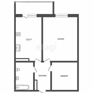 1-комнатная квартира: Ульяновск, проспект Нариманова, 83 (35.9 м)