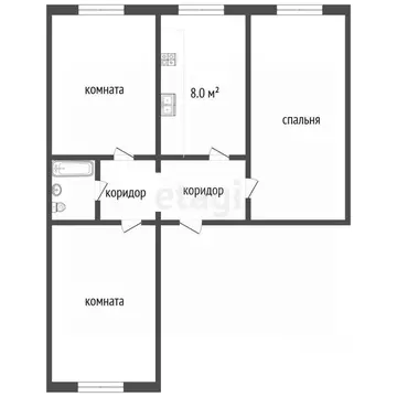 3-к кв. Челябинская область, Троицк ул. Имени Т.Д. Дерибаса, 38 (61.5 ...
