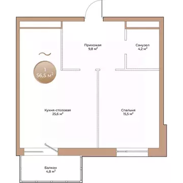 1-к кв. Красноярский край, Красноярск ул. Партизана Железняка (56.5 м)