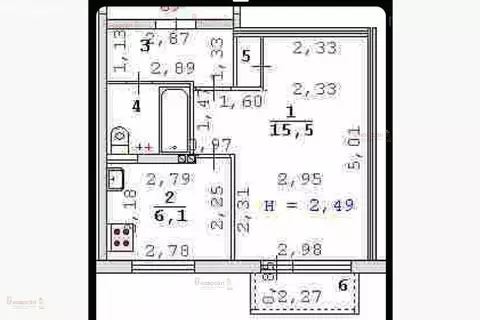 1-комнатная квартира: Екатеринбург, жилой район Вторчермет, улица ...