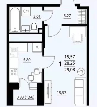 1-к кв. Белгородская область, Белгородский район, Дубовское с/пос, с. ...