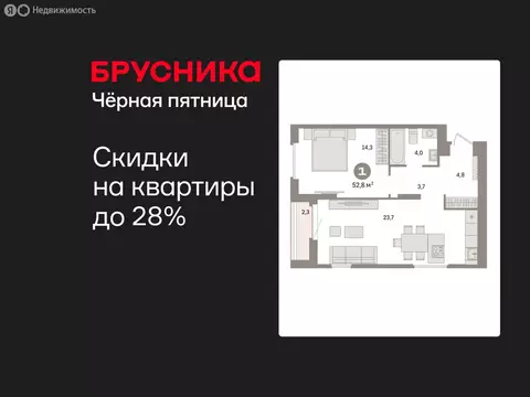 1-комнатная квартира: Екатеринбург, жилой район Сортировочный, ...