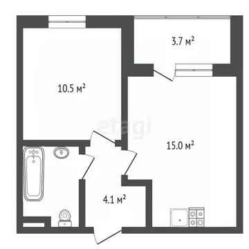 1-к кв. Тюменская область, Тюмень ул. Павла Никольского, 6 (38.8 м)