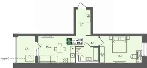 1-к кв. Тюменская область, Тюменский муниципальный округ, с. Ембаево ...