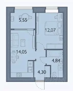 1-к кв. Брянская область, Брянский район, пос. Мичуринский, ...