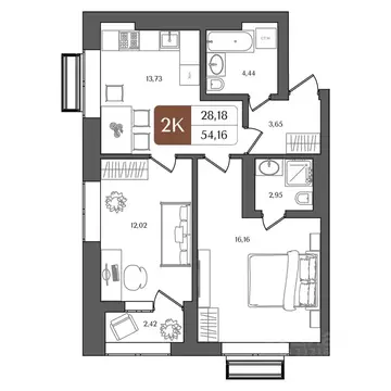 2-к кв. Башкортостан, Уфа Глумилино жилрайон, Холмогоры жилой комплекс ...