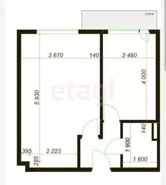 1-комнатная квартира: Иркутск, улица Летописца Нита Романова, 7 (35 м)