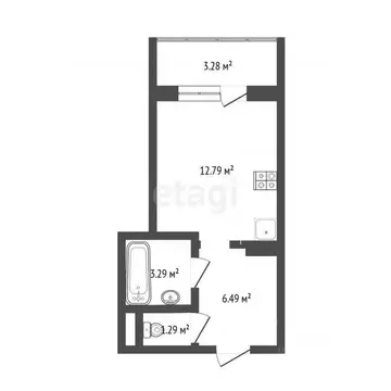 Студия Тюменская область, Тюмень Интернациональная ул., 199к6 (24.0 м)