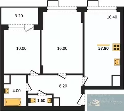 2-к кв. Воронежская область, Воронеж бул. Содружества, 6 (57.8 м)