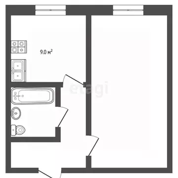 1-к кв. Ярославская область, Рыбинск ул. Ухтомского, 8 (31.3 м)