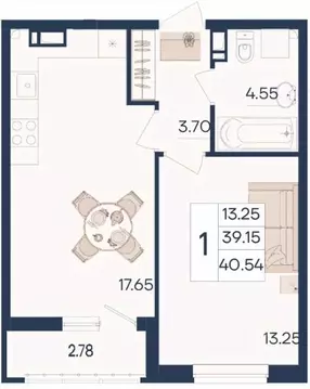1-к кв. Краснодарский край, Краснодар  (40.54 м)