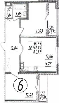 3-к кв. Ленинградская область, Всеволожский район, Кузьмоловский пгт ...