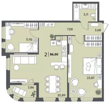 2-к кв. Пензенская область, Пенза Засурье мкр, Лес жилой комплекс ...
