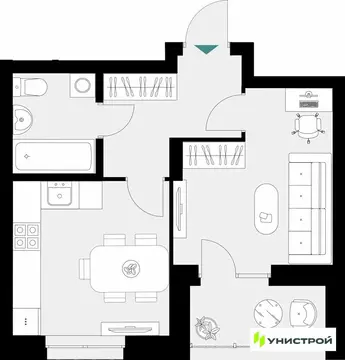 1-комнатная квартира: Казань, Ново-Савиновский район, 38-й квартал ...