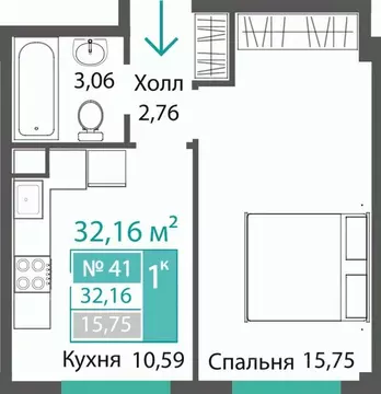 1-к кв. Крым, Симферопольский район, с. Мирное ПроПолис жилой комплекс ...