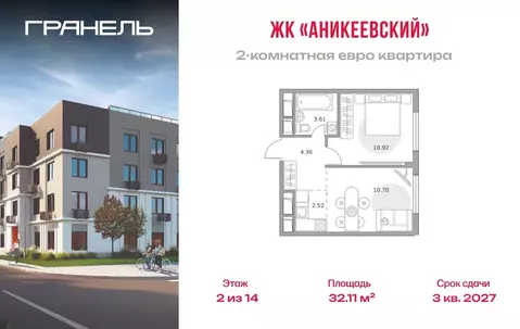 2-к кв. Московская область, Красногорск Опалиха мкр, Аникеевский жилой ...