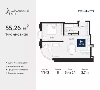1-к кв. Тюменская область, Тюмень Айвазовский Сити жилой комплекс ...