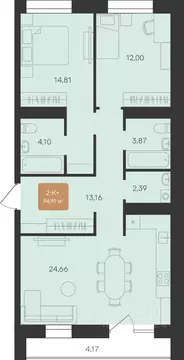 2-к кв. Ямало-Ненецкий АО, Новый Уренгой Уютный мкр,  (74.99 м)