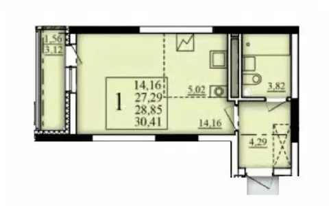 1-к кв. Башкортостан, Уфа Затон-Восточный жилрайон, Паруса жилой ...