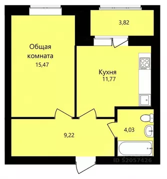 1-к кв. Мордовия, Саранск ул. Филатова, 11 (42.4 м)