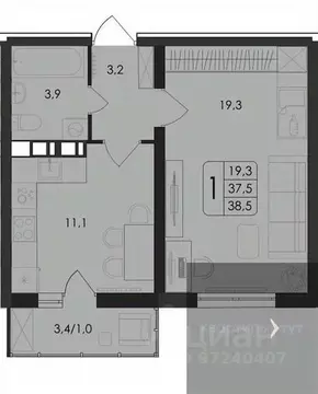 1-к кв. Воронежская область, Новоусманский район, пос. Отрадное ул. ...