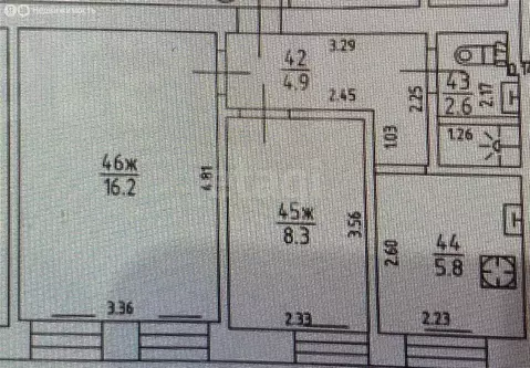 2-комнатная квартира: Калининград, Судостроительная улица, 60 (37.5 м)