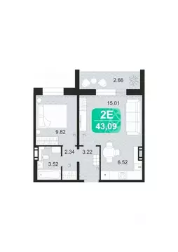 2-к кв. Забайкальский край, Чита Сосновый Бор мкр,  (43.09 м)