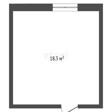 1к в -комнатной квартире (18.3 м)