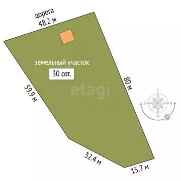 Дом в Сергиево-Посадский городской округ, село Дерюзино (33.1 м)