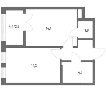 1-к кв. Ленинградская область, Ломоносовский район, Аннинское ...