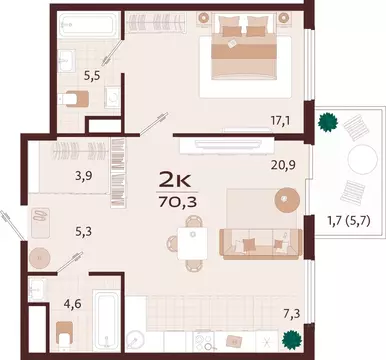 2-к кв. Крым, Ялта ул. Спендиарова, 5 (70.3 м)