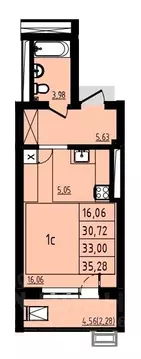 Студия Башкортостан, Уфа Затон-Восточный жилрайон, Новаленд мкр,  ...