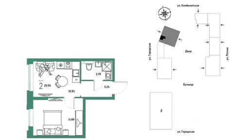 2-к кв. Свердловская область, Екатеринбург муниципальное образование, ...