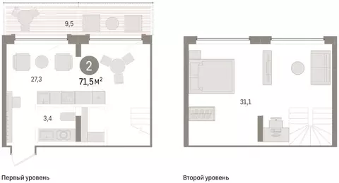 2-комнатная квартира: Тюмень, Причальная улица, 5 (68.5 м)