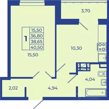 1-к кв. Ростовская область, Новочеркасск  (40.5 м)